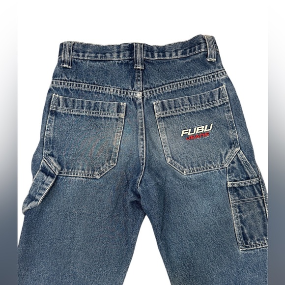 Y2K 2000s Vintage Fubu Carpenter Women Denim Jeans Size 26 - Picture 2 of 10
